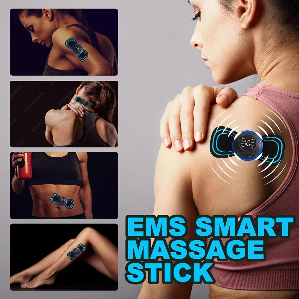 Povei Electric EMS Neck Massager Slim Patch Stimulator Massageador