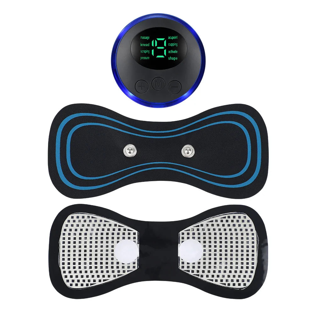 EMS Neck Massager Sticker: Muscle Stimulate Therapy with 8 Modes LCD Display