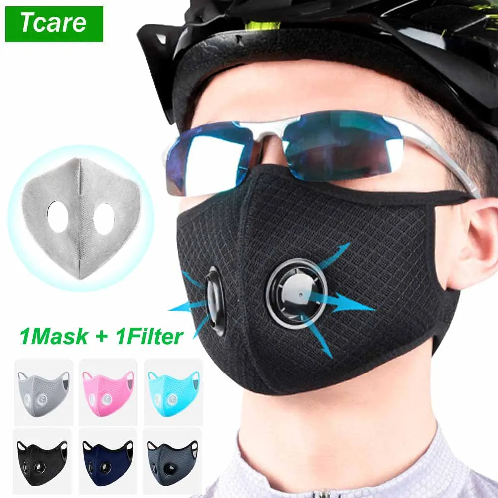 Povei Double Valve Windproof PM2.5 Dust Mask with Replaceable Filter