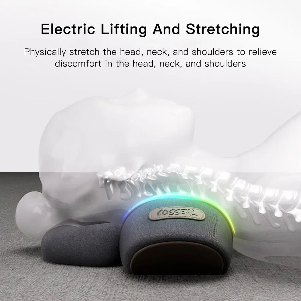 Povei Electric Neck Massager Pillow with Heat, Vibration, Memory Foam Support