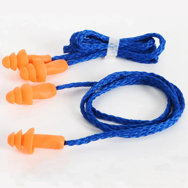 Povei Silicone Ear Plugs with Lanyard - Noise Reduction, Reusable, Comfortable