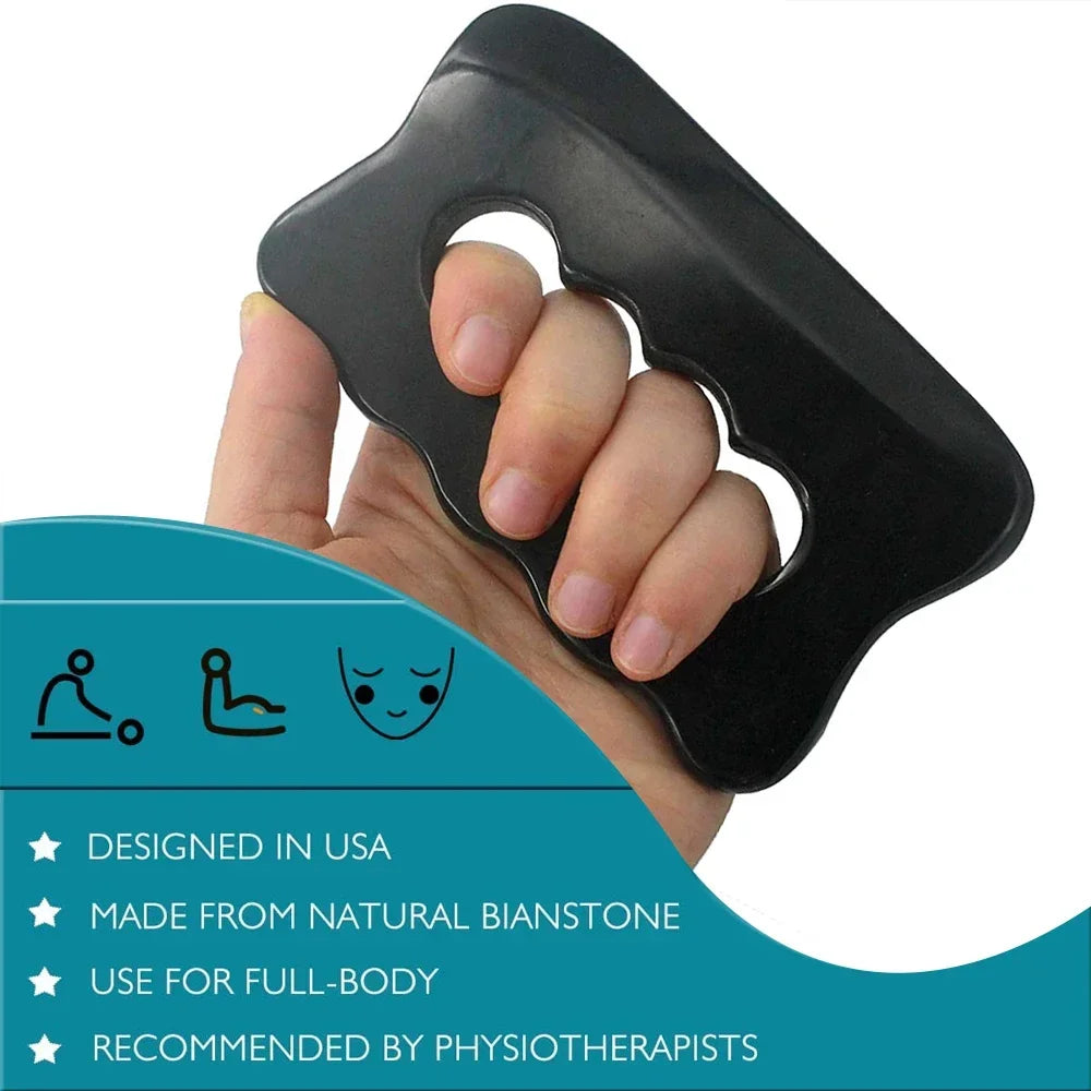 Povei Muscle Scraper: Bian Stone Gua Sha Massage Tool for Full Body Therapy