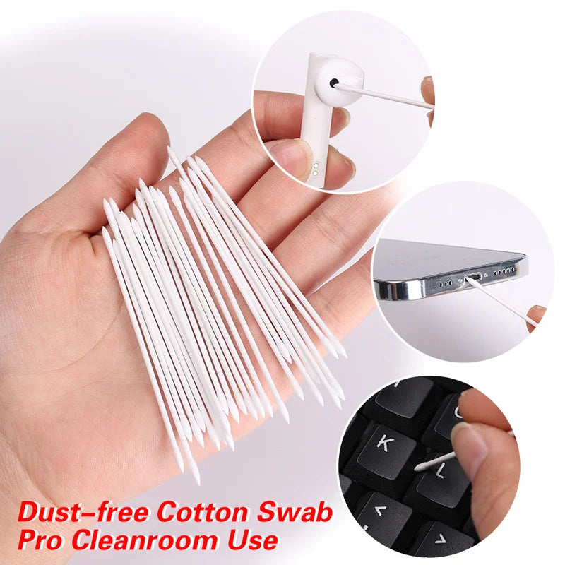 Povei Disposable Cleaning Cotton Swabs for Electronics and Keyboards