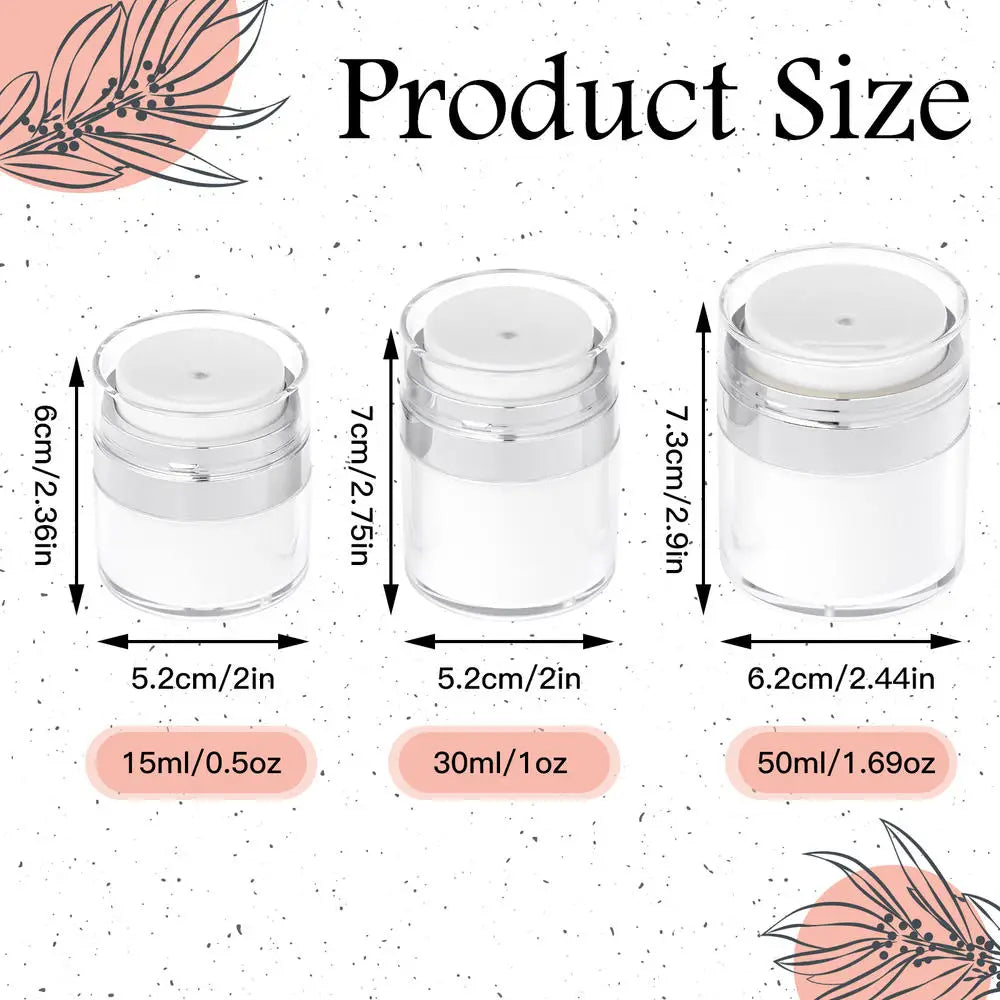 Povei Airless Pump Jar for Creams & Lotions, 30g/50g Vacuum Bottle