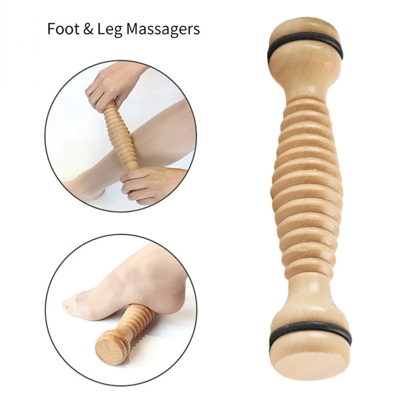 Povei Wood Foot Massage Roller for Plantar Fasciitis Relief and Stress Relief