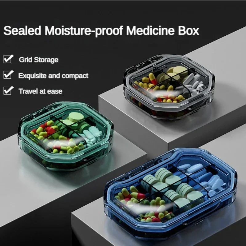 Povei Portable Travel Pill Box Tablet Organizer Container