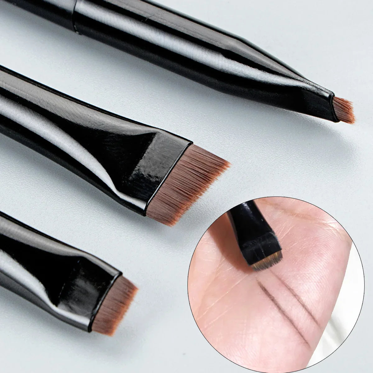 Povei Blade Brow Contour Brush: Angled Eyebrow & Eyeliner Brush for Makeup