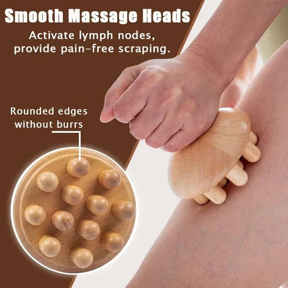 Povei Wood Therapy Massage Tools for Body Shaping & Lymphatic Drainage