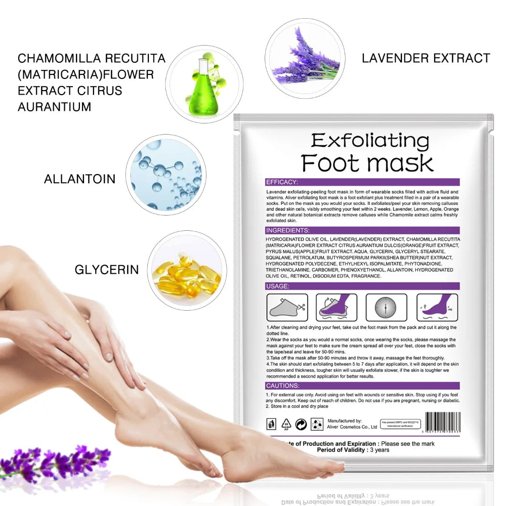 Povei Exfoliating Foot Mask for Soft Feet and Eliminating Dead Skin