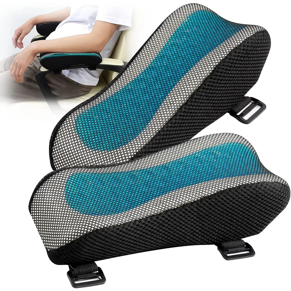 Memory Gel Armrest Pads by Povei: Soft, Comfortable, and Ergonomic Hand Rest for Office, Car, Game Chair