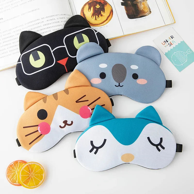 Povei Cat Plush Sleeping Mask Eye Cover Blindfold Nap Health Eyepatch_ultra Cozy