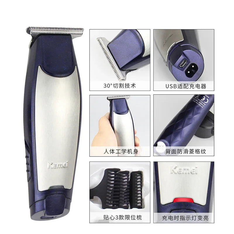 Povei KM-5021 Rechargeable Hair Clipper Baldheaded Trimmer 0mm Haircut Machine