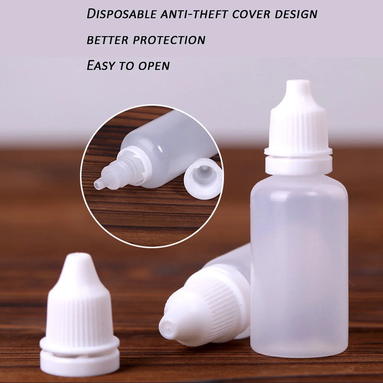 Povei 5-100ml Squeezable Drop Bottle Set for Liquids and Samples