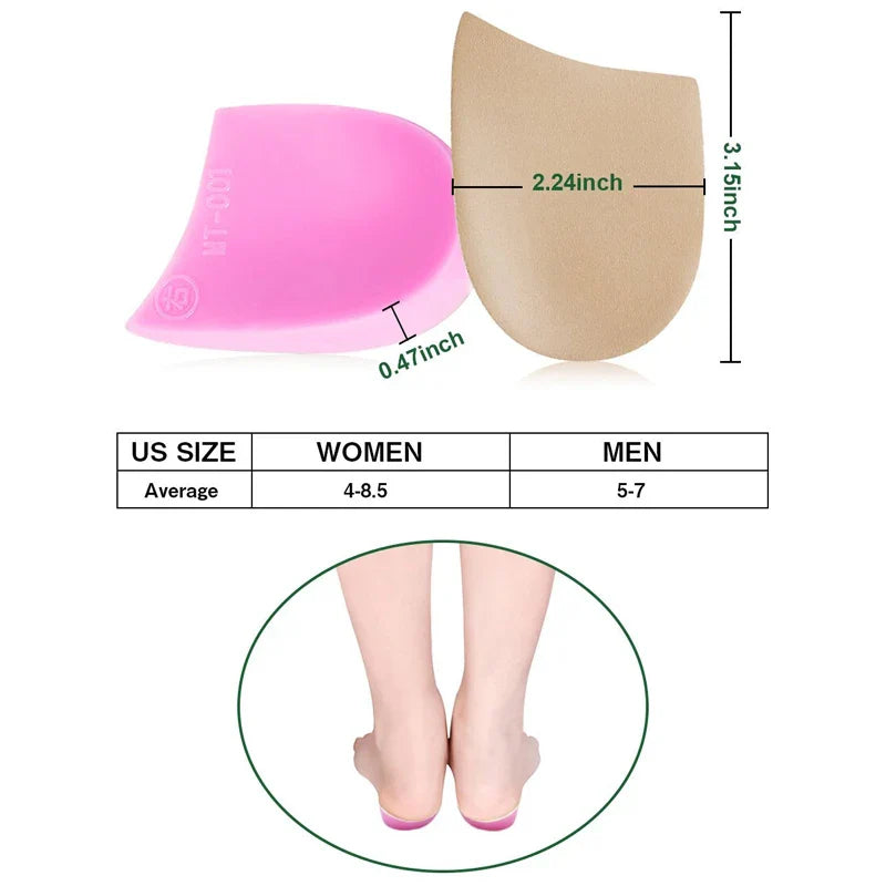 Povei Arch Support Silicone Gel Insoles for Women Flat Feet Pain Relief