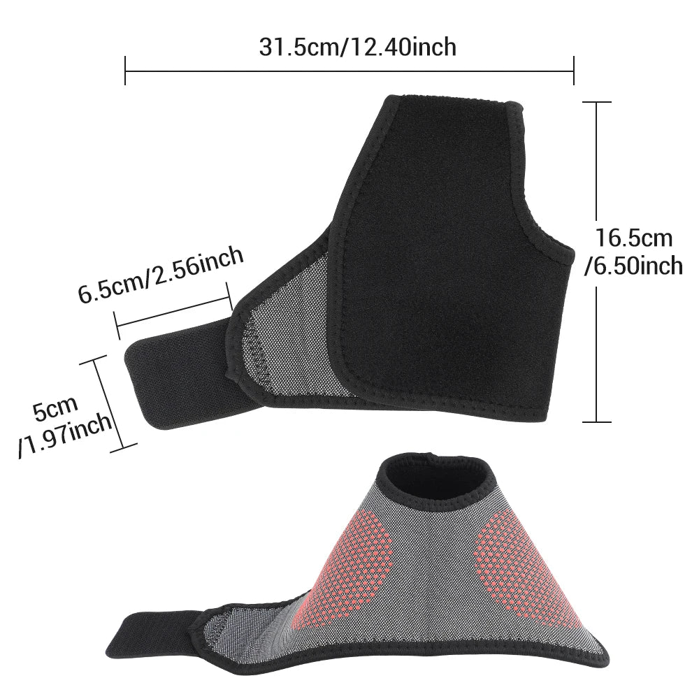 Povei Ankle Support Bandage | Self-Heating, Elastic, and Adjustable for Sport Fitness Guard