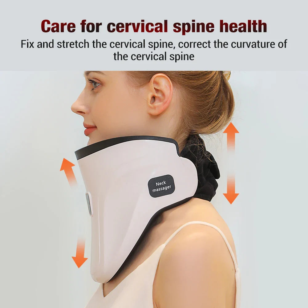 Povei Cervical Traction Device & Neck Stretcher for Posture Correction, Support, and Massage