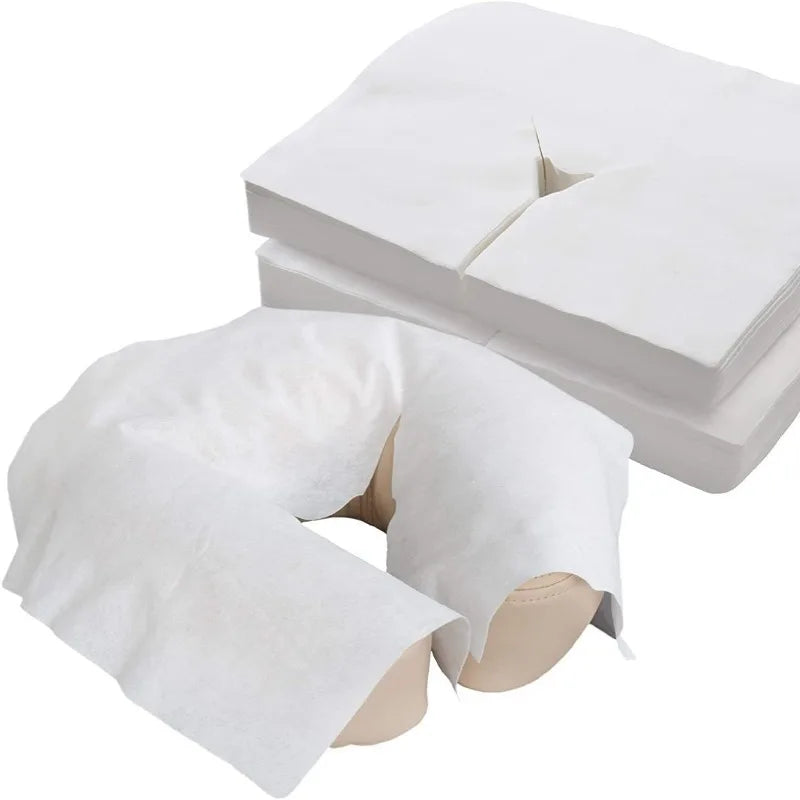 Povei Non-Woven Headrest Pillow Cover for Spa Massage Tables