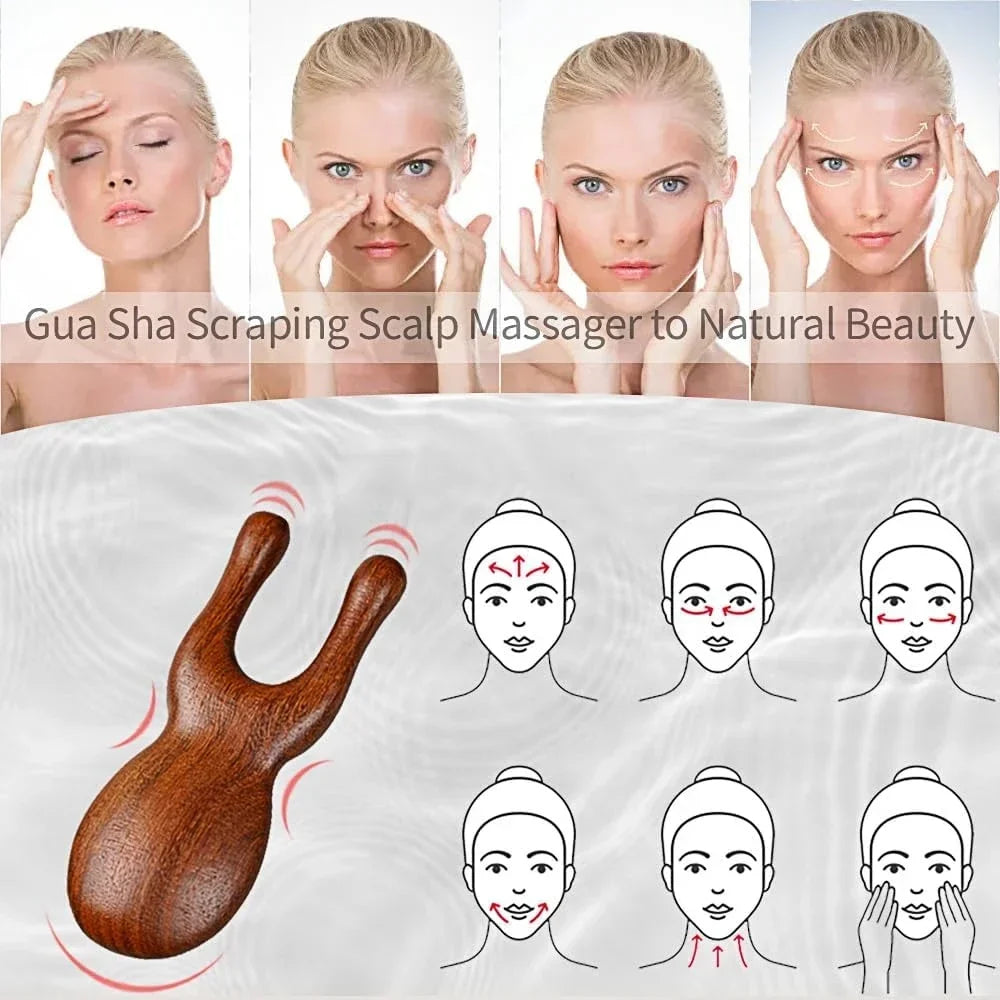 Povei Wood Therapy Gua Sha Facial Massage Tools Set