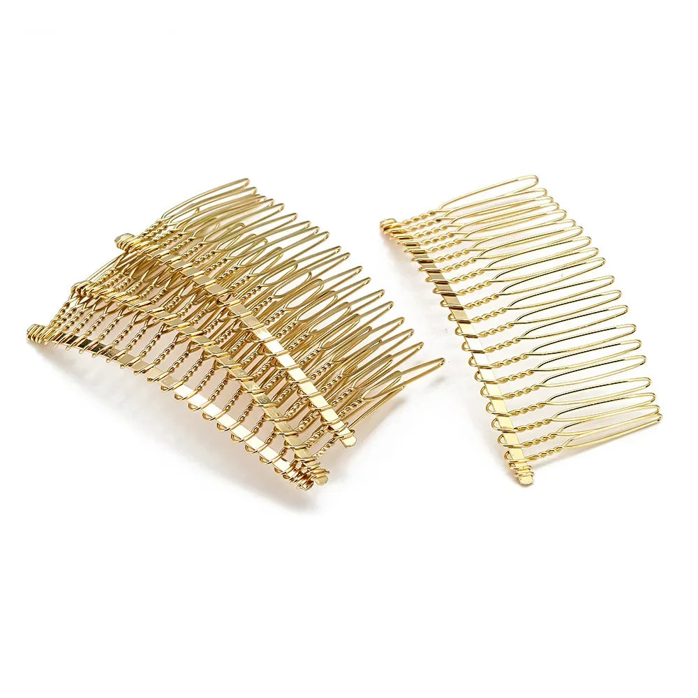 Povei 20 Teeth Metal Hair Comb Claw Hairpins for Wedding Jewelry Crafting