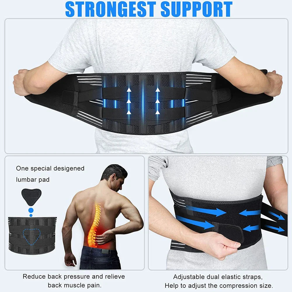 Povei Back Brace for Lower Back Pain Relief - Unisex Gym Lumbar Support