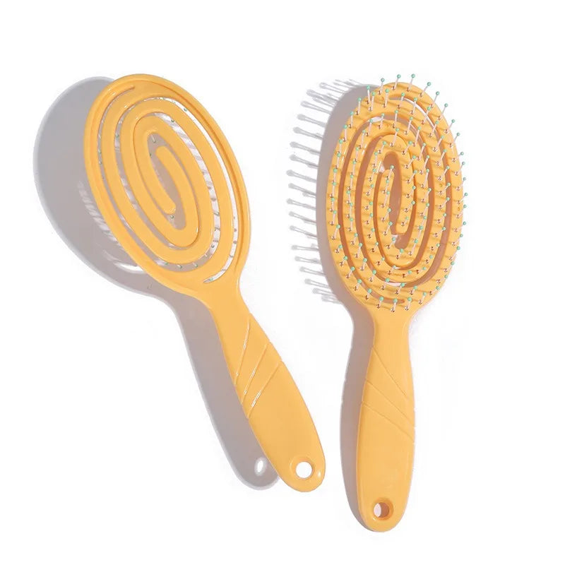 Povei Elastic Massage Comb: Portable Hair Brush for Scalp Massage & Styling