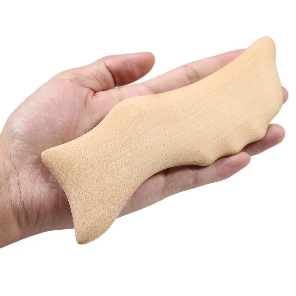 Povei Dolphin Beech Wood Face & Body Massage Tool, Gua Sha for Healthier Circulation