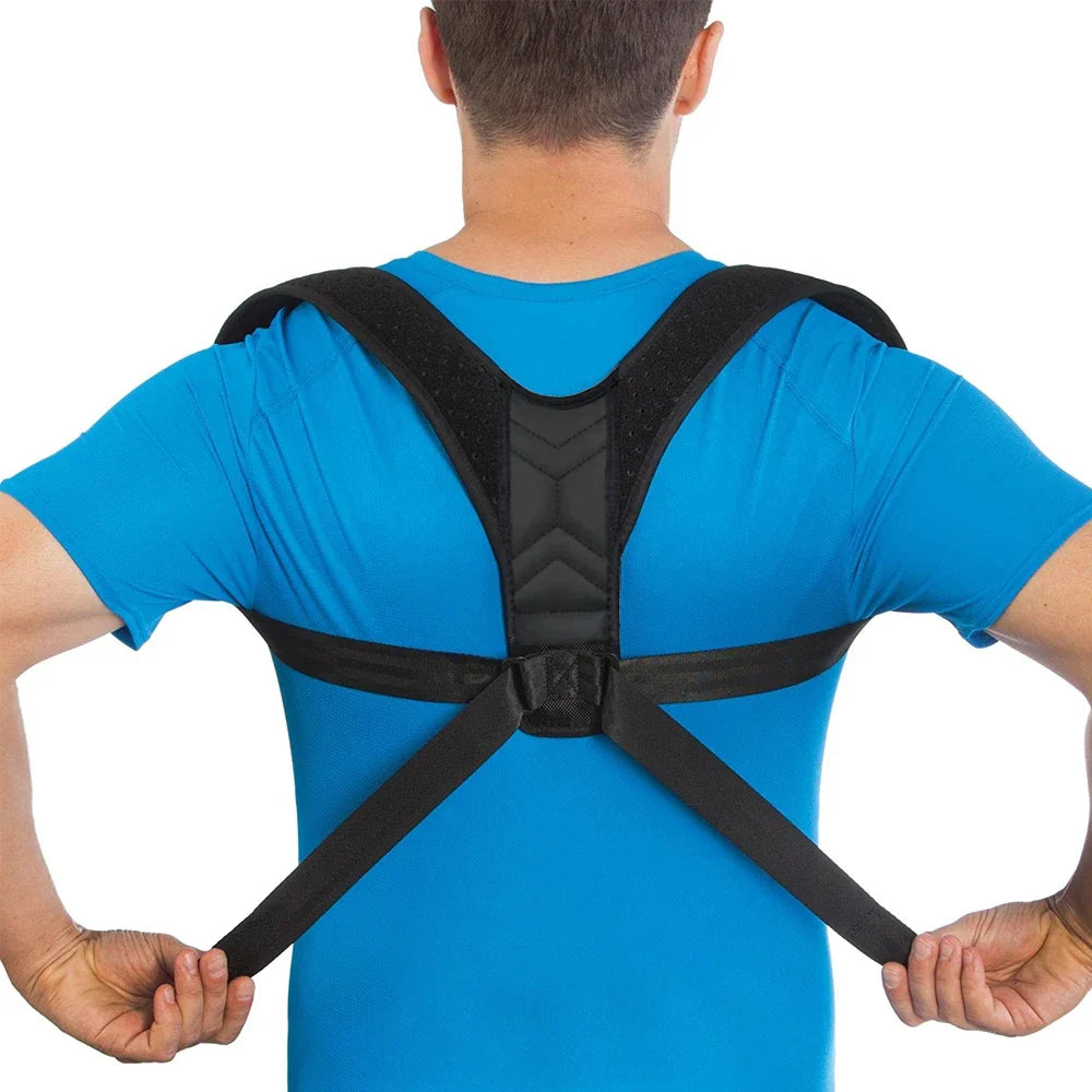 Back Straightener Posture Corrector by Povei: Adjustable Upper Back and Shoulder Brace for Better Posture