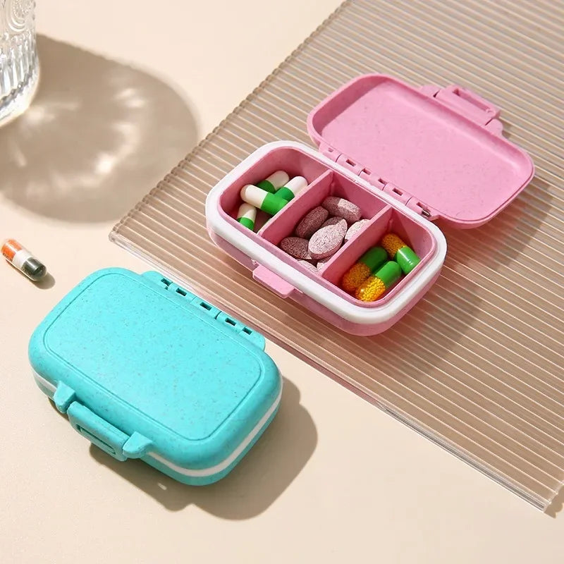 Povei Tablet Organizer Container Meds Box Seal Ring Straw Medicine Case