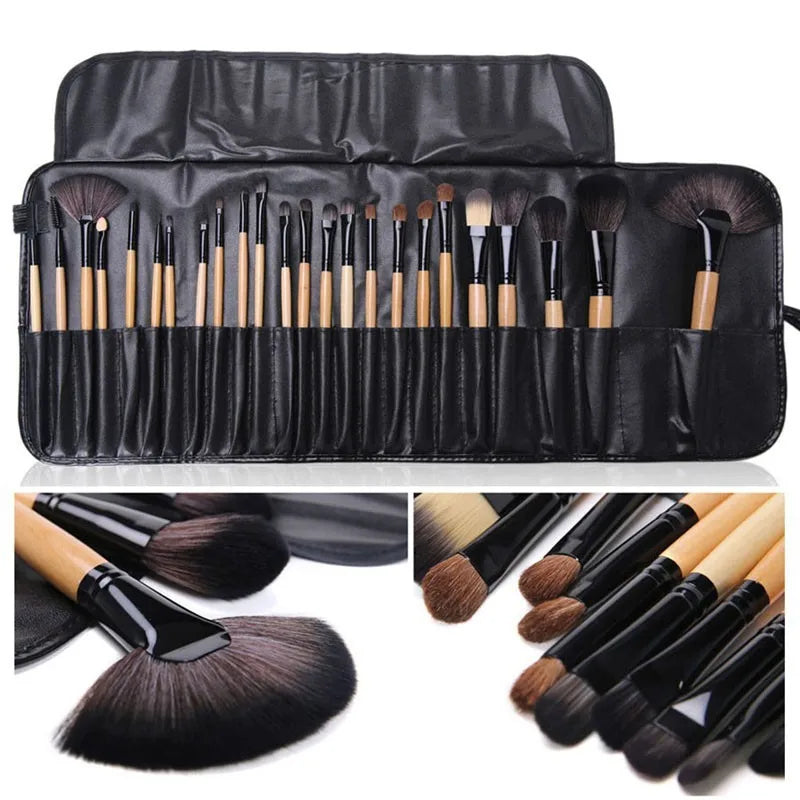 Povei 24-Piece Makeup Brush Set for Professional Cosmetics