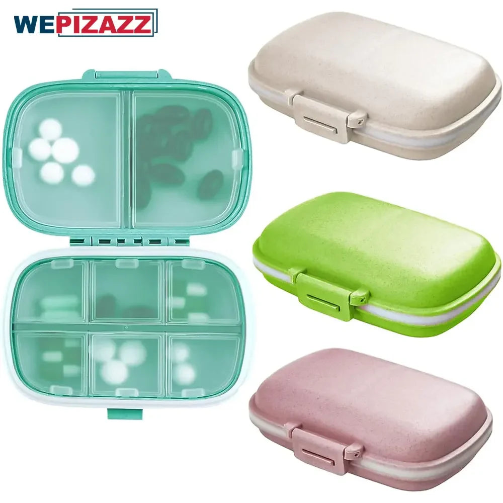 Povei Travel Pill Organizer: Compact 8-Compartment Portable Pill Case