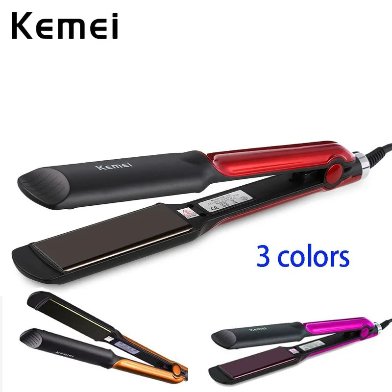 Povei KM-531 Titanium Hair Straightener Professional Flat Iron for Wet/Dry Styling