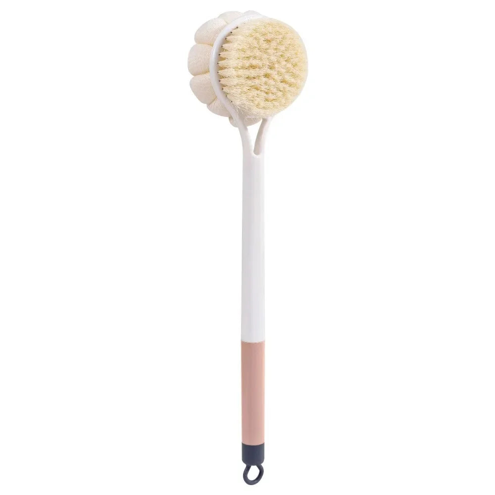 Povei Long Handle Bath Brush Back Scrubber Exfoliating Massage Tool