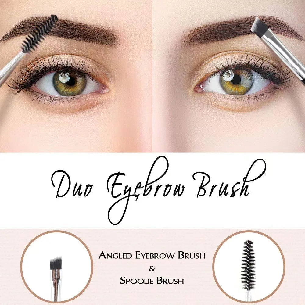 Povei Dual-Ended Eyebrow Brush: Spiral & Diagonal Makeup Tool for Beautiful Brows