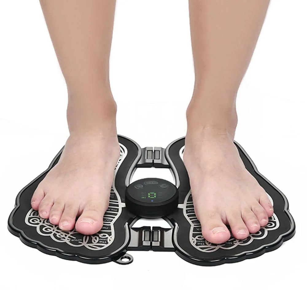 Povei Electric Foot Massager Muscle Stimulator TENS Pad Mat 6 modes 9 Levels