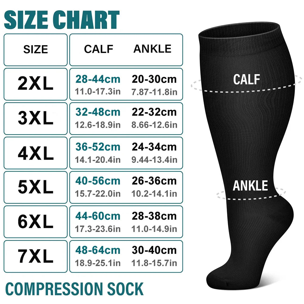 Povei Compression Socks for Varicocele Swelling and Weight Loss in 2XL-7XL Sizes