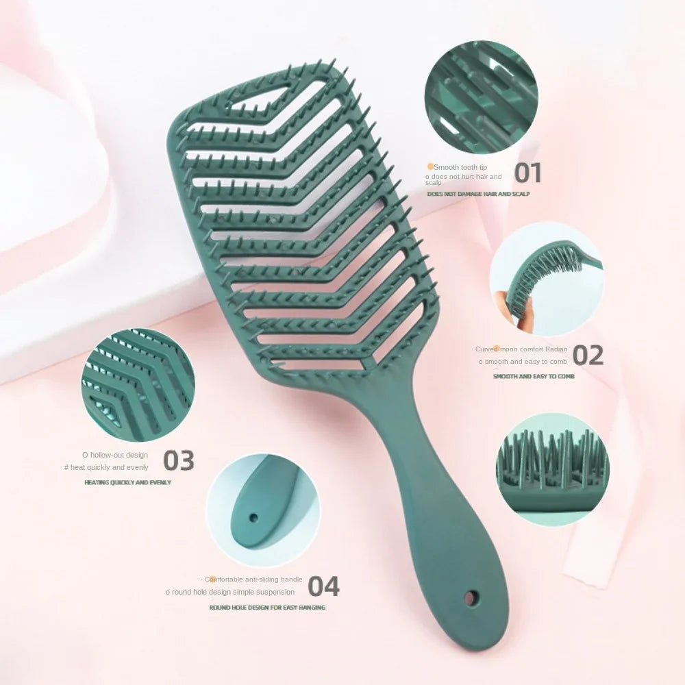 Povei V Shape Detangling Hair Brush for Curly Hair - Barber Comb Hair Styling Tool