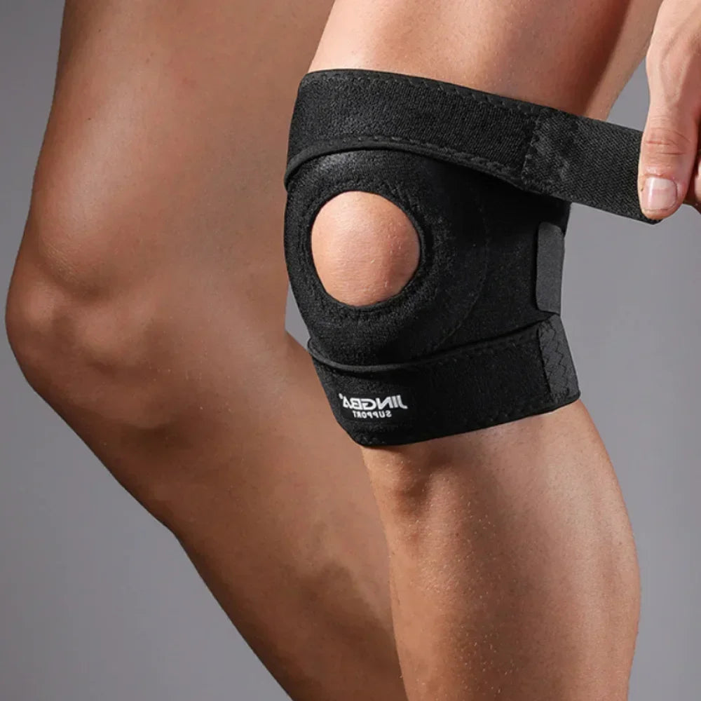 Povei Adjustable Compression Knee Support Brace for Sports - Stabilizing & Breathable