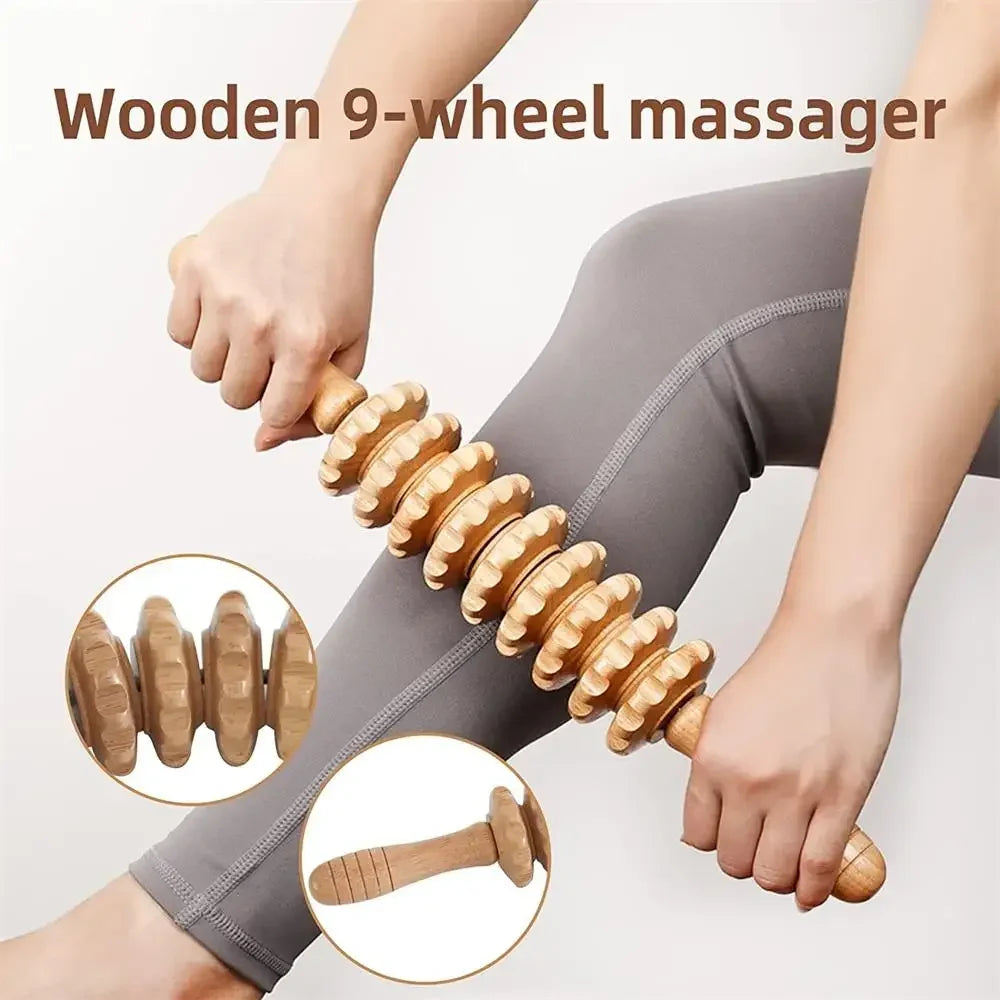 Povei Wood Therapy Massage Tools Kit for Anti-Cellulite Muscle Pain Relief