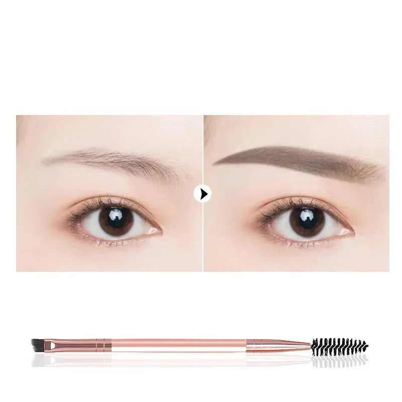 Povei Dual-Ended Eyebrow Brush: Spiral & Diagonal Makeup Tool for Beautiful Brows