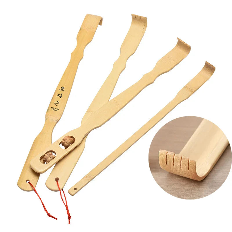 Povei Bamboo Back Scratcher Massager Stick for Relaxation and Stress Relief