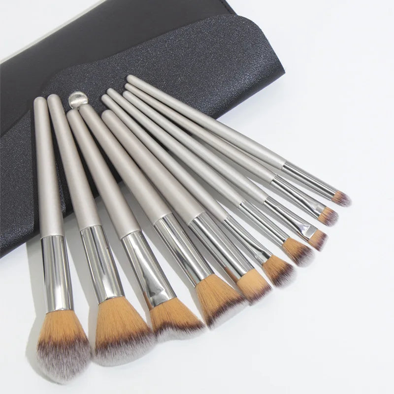 Povei Champagne Makeup Brushes Set for Flawless Beauty Applications