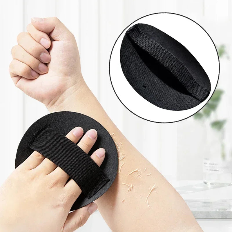 Povei Black Rubber Bath Brush Exfoliating Body Scrubber Shower Pads