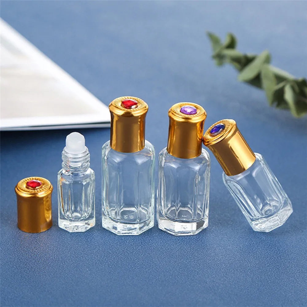 Povei 12ml Glass Roller Bottles for Essential Oils & Perfume, Refillable & Leak-Proof