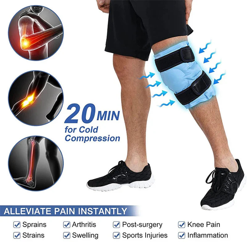 Povei Gel Cooling Knee Calf Ice Pack Hot Cold Therapy Pad