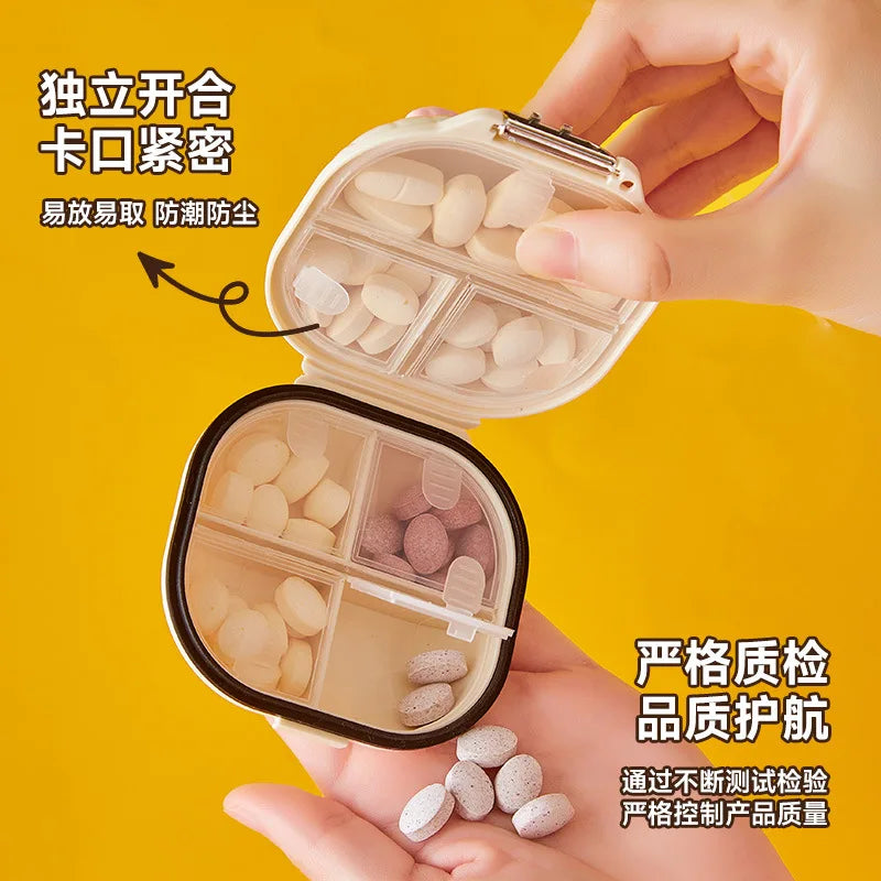 Povei Mini Pill Box Travel Medicine Organizer Jewelry Storage