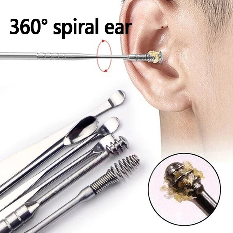 Povei Ear Cleaner Set: Stainless Steel Ear Wax Pickers and Earwax Removal Kit