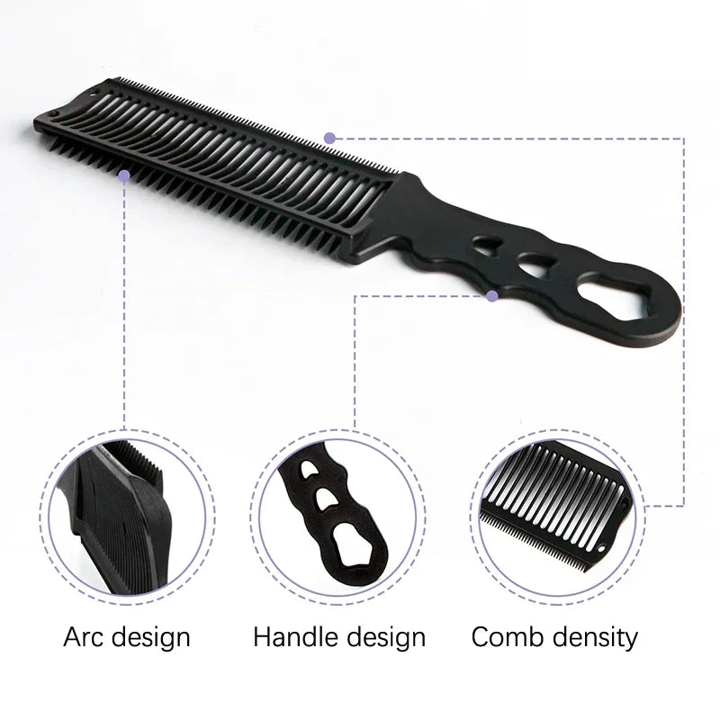 Povei Flat Top Haircut Comb Arc Design Barber Clipper Fade styling Tool