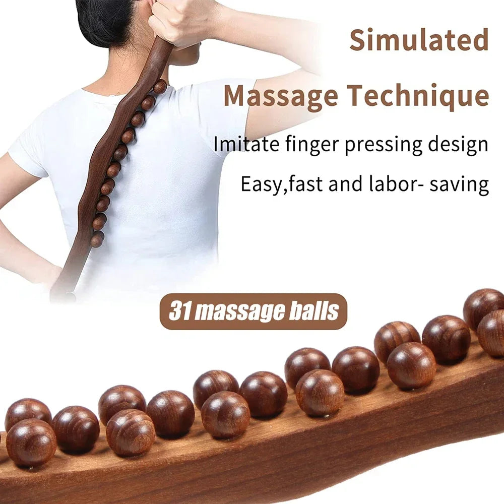 Povei Wooden Therapy Guasha Massager Tool for Lymphatic Drainage