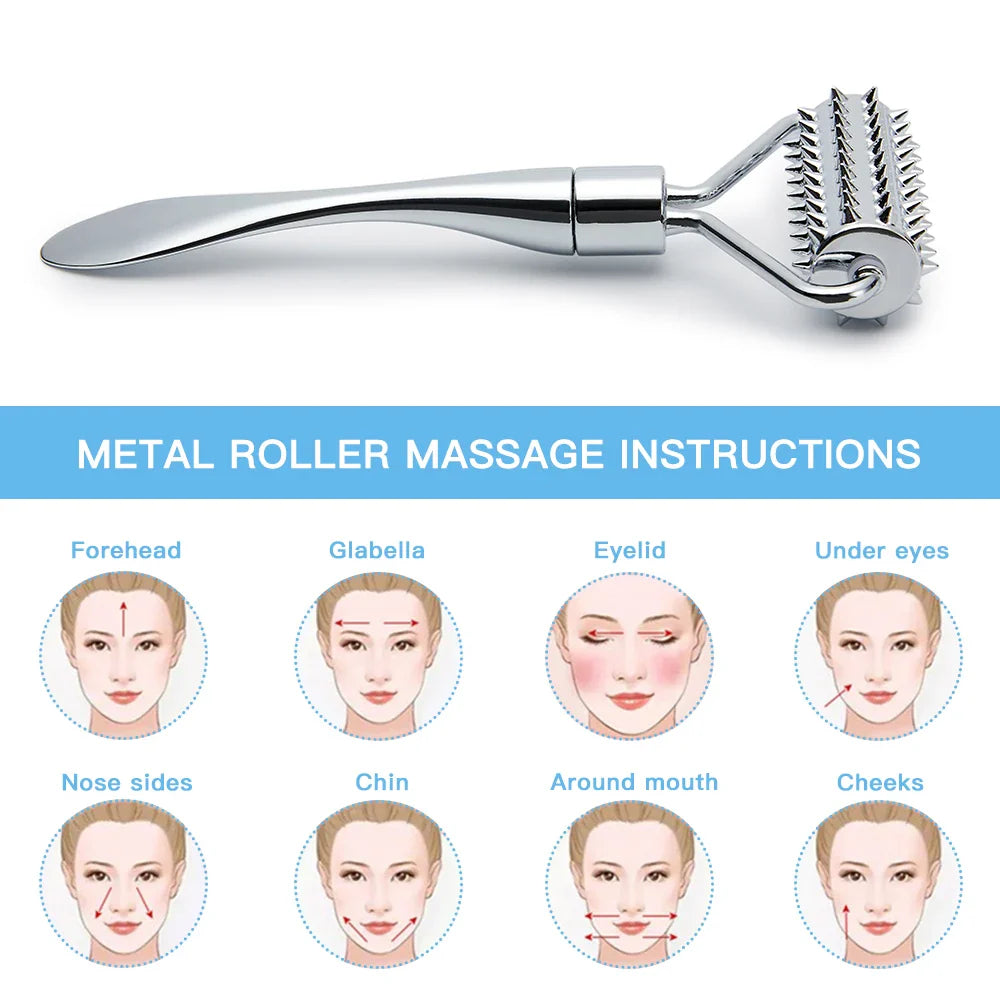 Povei Pointed Roller Spatula Facial Stone Roller Massager for Beauty Skin Care