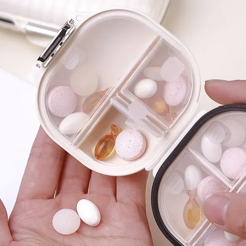 Povei Mini Portable Medicine & Jewelry Box for 7-Day Travel